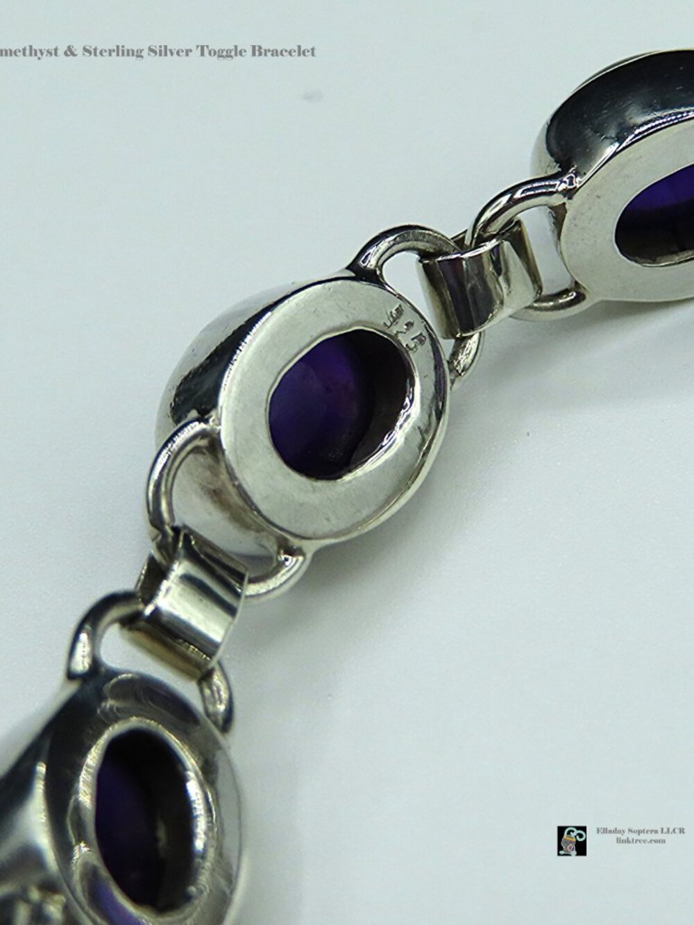 [SALE] Sterling Silver & Amethyst Toggle Bracelet - Picture 7 of 11
